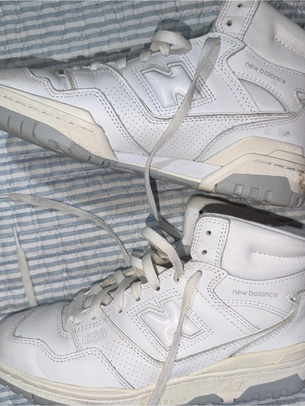 New Balance White Lace-Up Sneakers